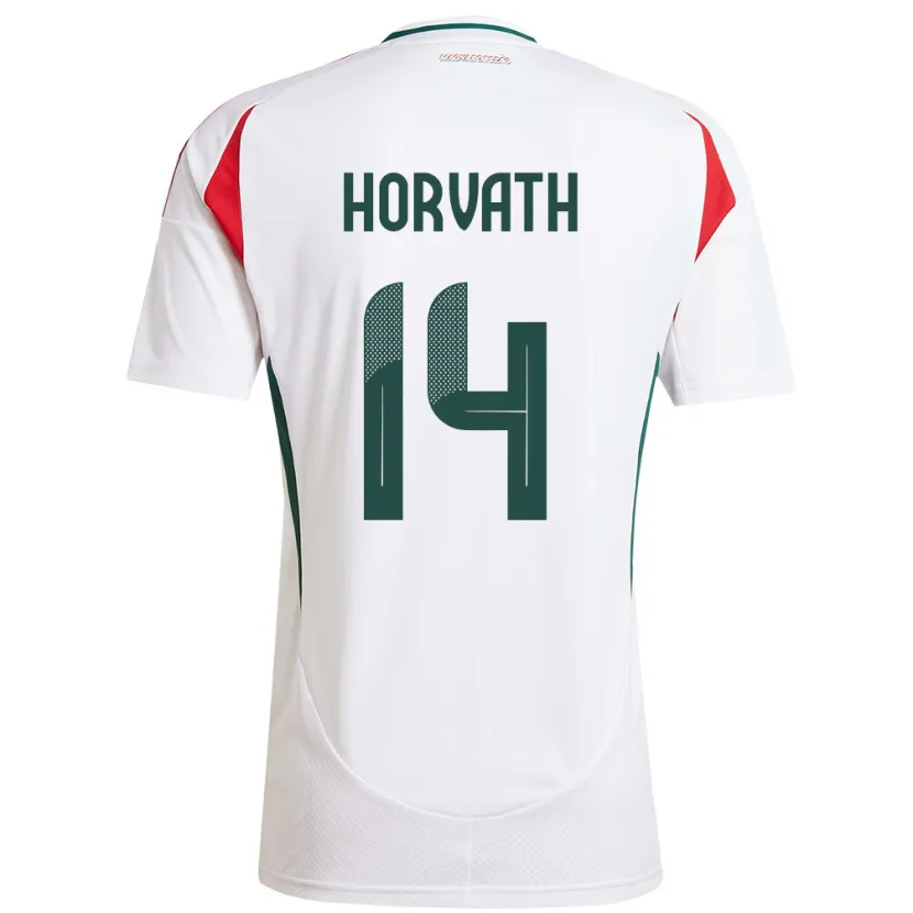 Danxen Kinder Ungarn Artúr Horváth #14 Weiß Auswärtstrikot Trikot 24-26 T-Shirt