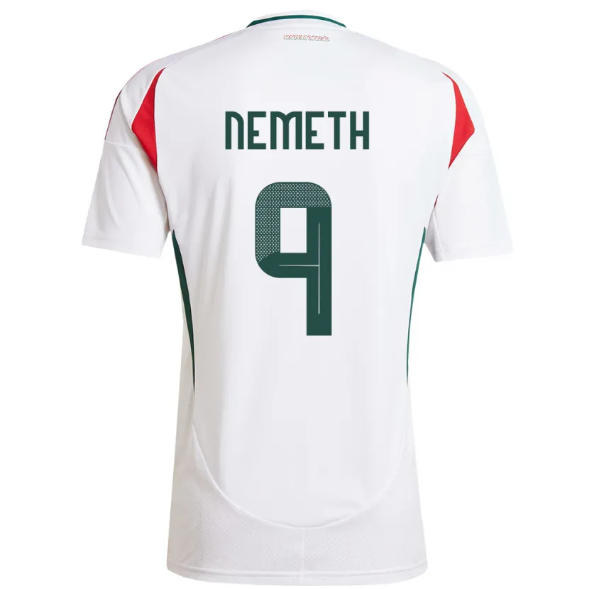 Danxen Kinder Ungarn András Németh #9 Weiß Auswärtstrikot Trikot 24-26 T-Shirt