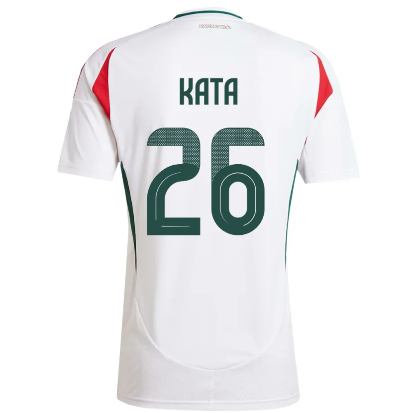 Danxen Kinder Ungarn Mihály Kata #26 Weiß Auswärtstrikot Trikot 24-26 T-Shirt