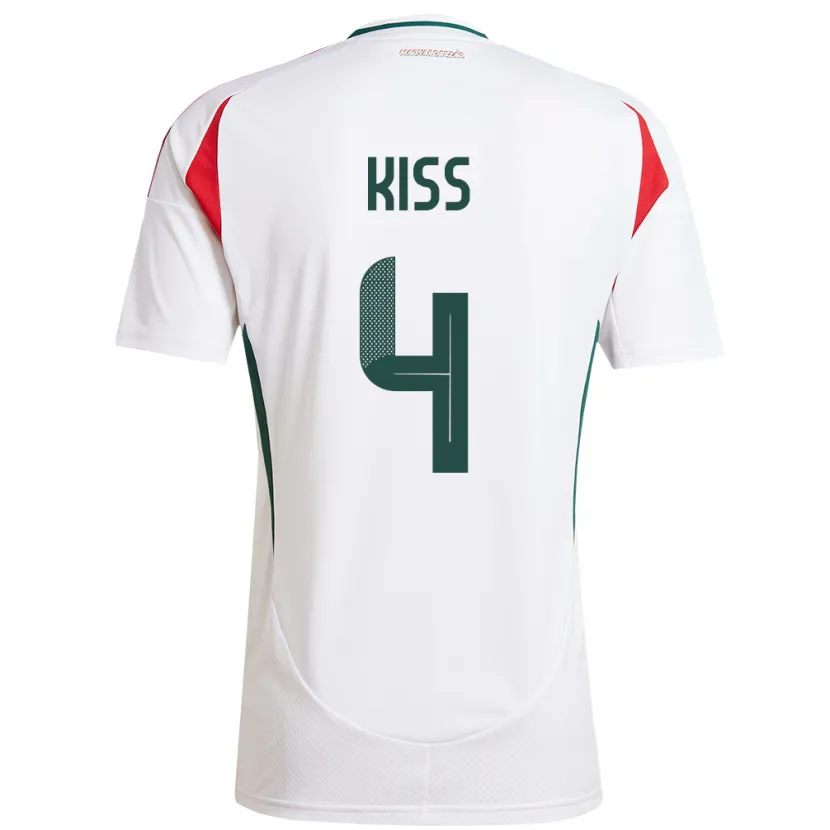 Danxen Kinder Ungarn Bálint Kiss #4 Weiß Auswärtstrikot Trikot 24-26 T-Shirt