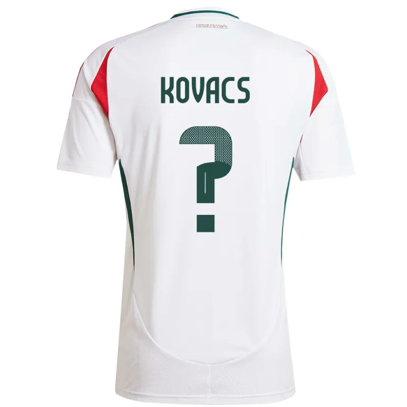 Danxen Kinder Ungarn Bendegúz Kovács #0 Weiß Auswärtstrikot Trikot 24-26 T-Shirt