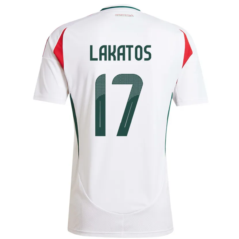 Danxen Kinder Ungarn Noel Lakatos #17 Weiß Auswärtstrikot Trikot 24-26 T-Shirt