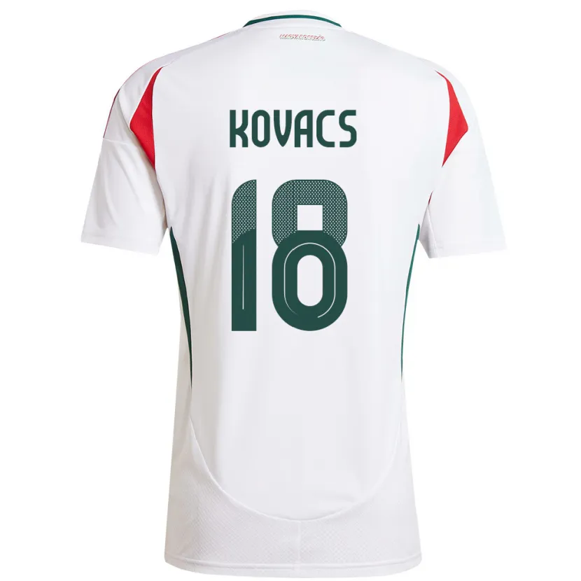Danxen Kinder Ungarn Laura Kovács #18 Weiß Auswärtstrikot Trikot 24-26 T-Shirt