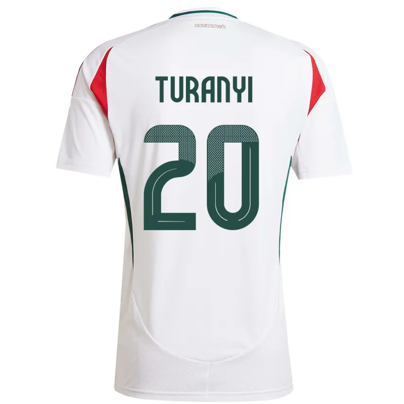 Danxen Kinder Ungarn Lilla Turányi #20 Weiß Auswärtstrikot Trikot 24-26 T-Shirt