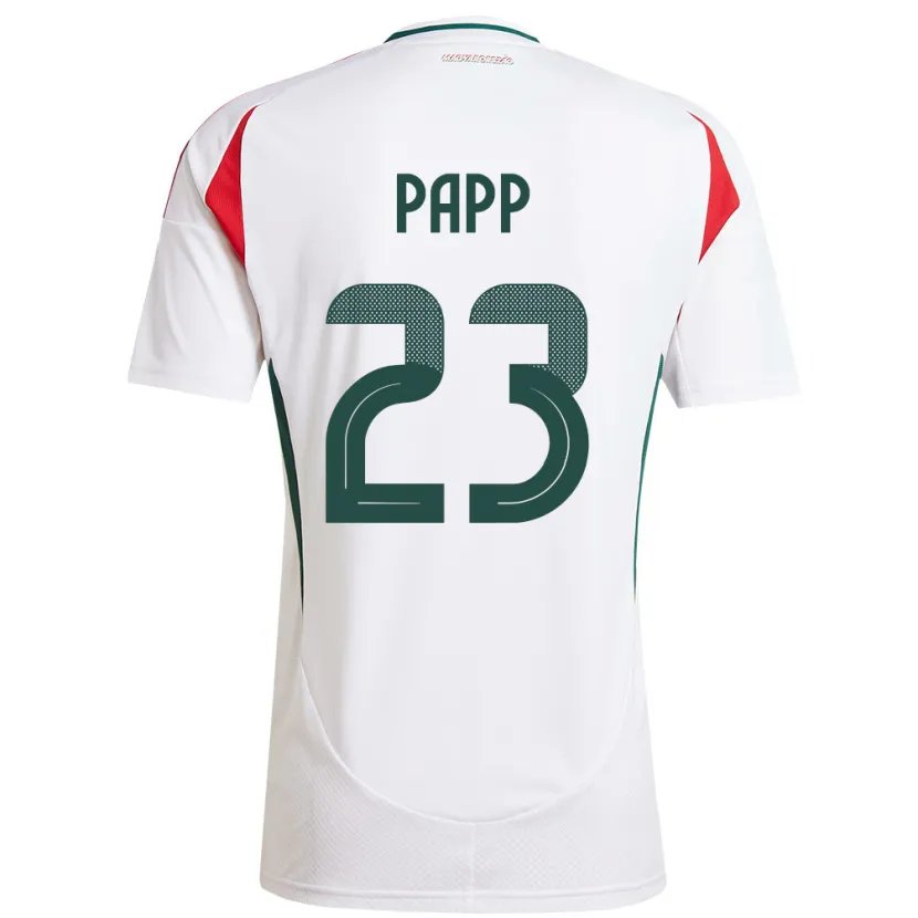 Danxen Kinder Ungarn Luca Papp #23 Weiß Auswärtstrikot Trikot 24-26 T-Shirt