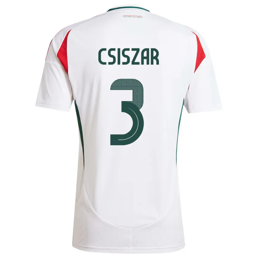 Danxen Kinder Ungarn Henrietta Csiszar #3 Weiß Auswärtstrikot Trikot 24-26 T-Shirt