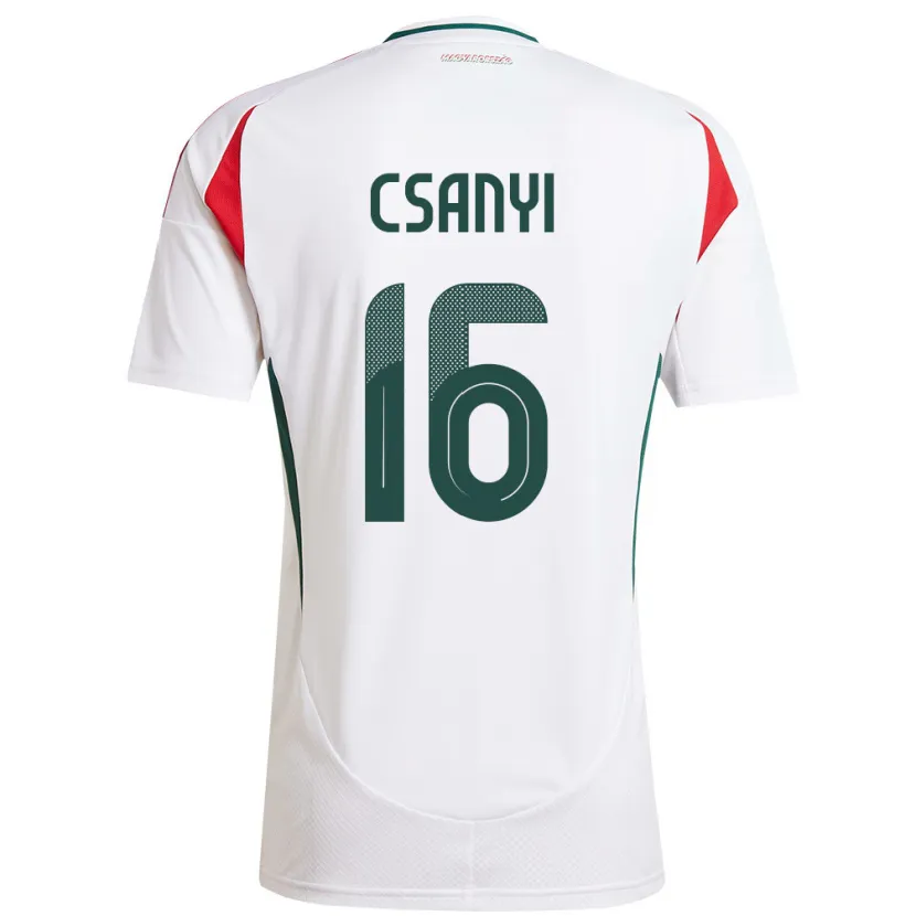 Danxen Kinder Ungarn Diána Csányi #16 Weiß Auswärtstrikot Trikot 24-26 T-Shirt