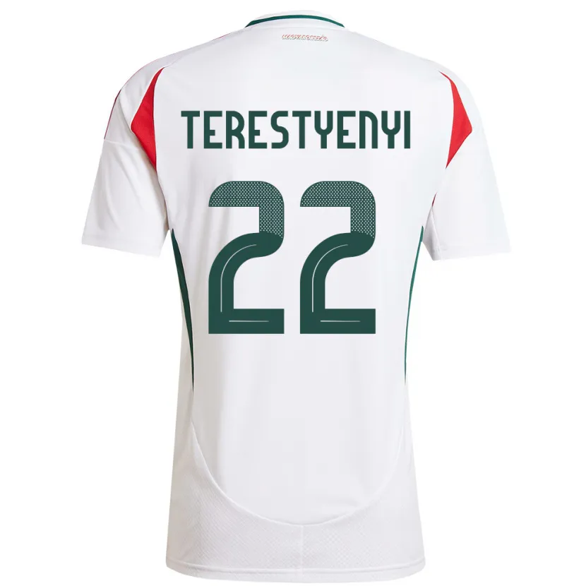 Danxen Kinder Ungarn Anna Terestyényi #22 Weiß Auswärtstrikot Trikot 24-26 T-Shirt