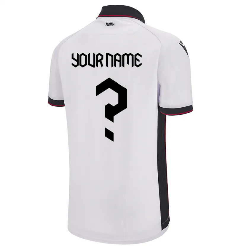 Danxen Kinder Albanien Ihren Namen #0 Weiß Auswärtstrikot Trikot 24-26 T-Shirt