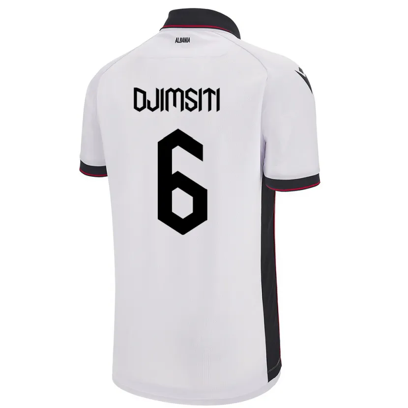 Danxen Kinder Albanien Berat Djimsiti #6 Weiß Auswärtstrikot Trikot 24-26 T-Shirt