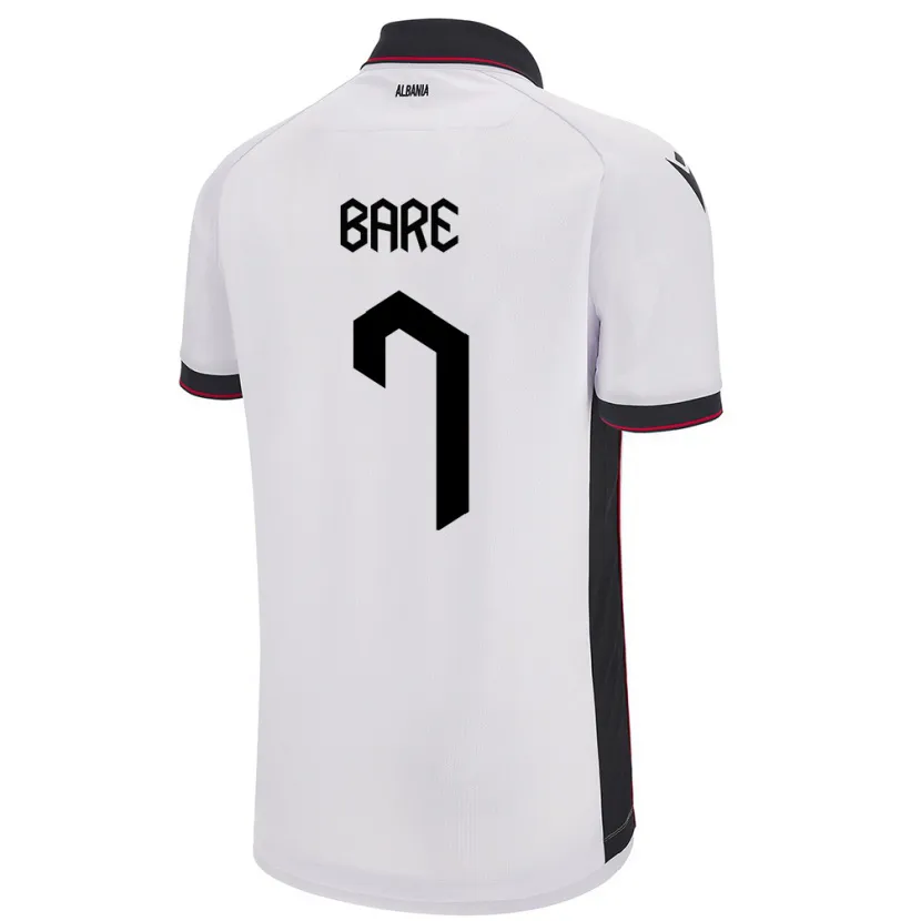 Danxen Kinder Albanien Keidi Bare #7 Weiß Auswärtstrikot Trikot 24-26 T-Shirt