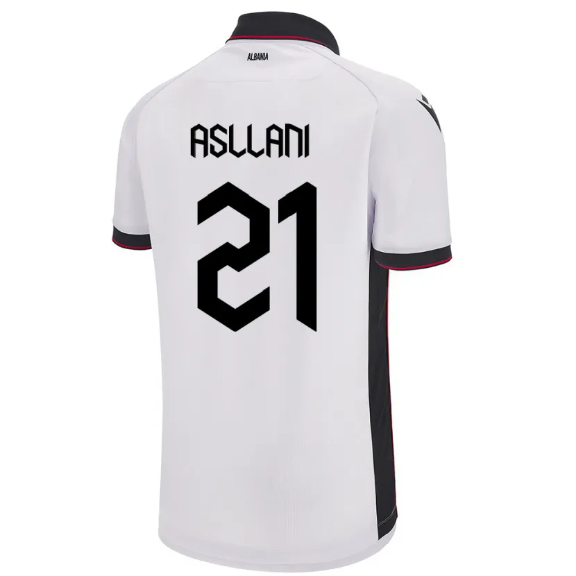 Danxen Kinder Albanien Kristjan Asllani #21 Weiß Auswärtstrikot Trikot 24-26 T-Shirt