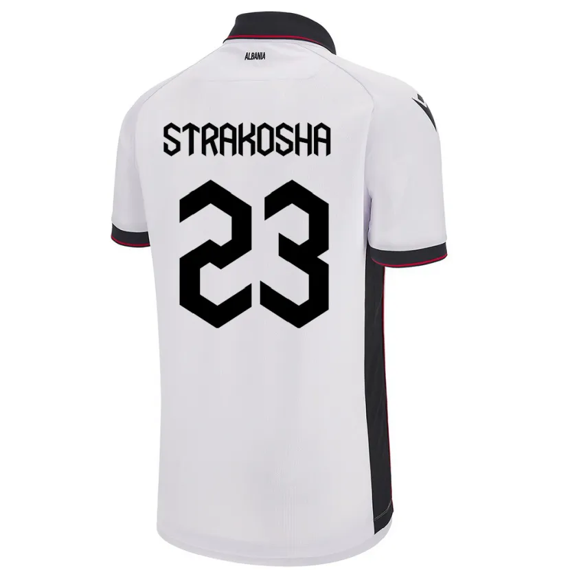 Danxen Kinder Albanien Thomas Strakosha #23 Weiß Auswärtstrikot Trikot 24-26 T-Shirt