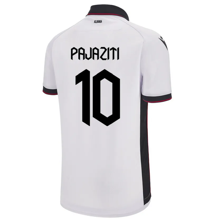 Danxen Kinder Albanien Adrion Pajaziti #10 Weiß Auswärtstrikot Trikot 24-26 T-Shirt