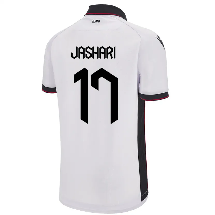 Danxen Kinder Albanien Elion Jashari #17 Weiß Auswärtstrikot Trikot 24-26 T-Shirt
