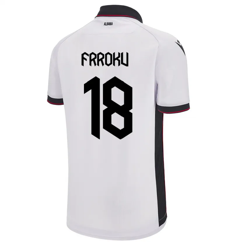Danxen Kinder Albanien Leandro Frroku #18 Weiß Auswärtstrikot Trikot 24-26 T-Shirt