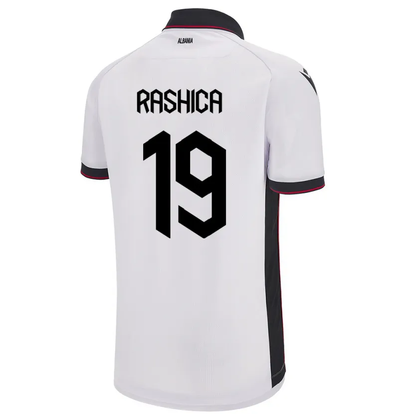 Danxen Kinder Albanien Ermir Rashica #19 Weiß Auswärtstrikot Trikot 24-26 T-Shirt