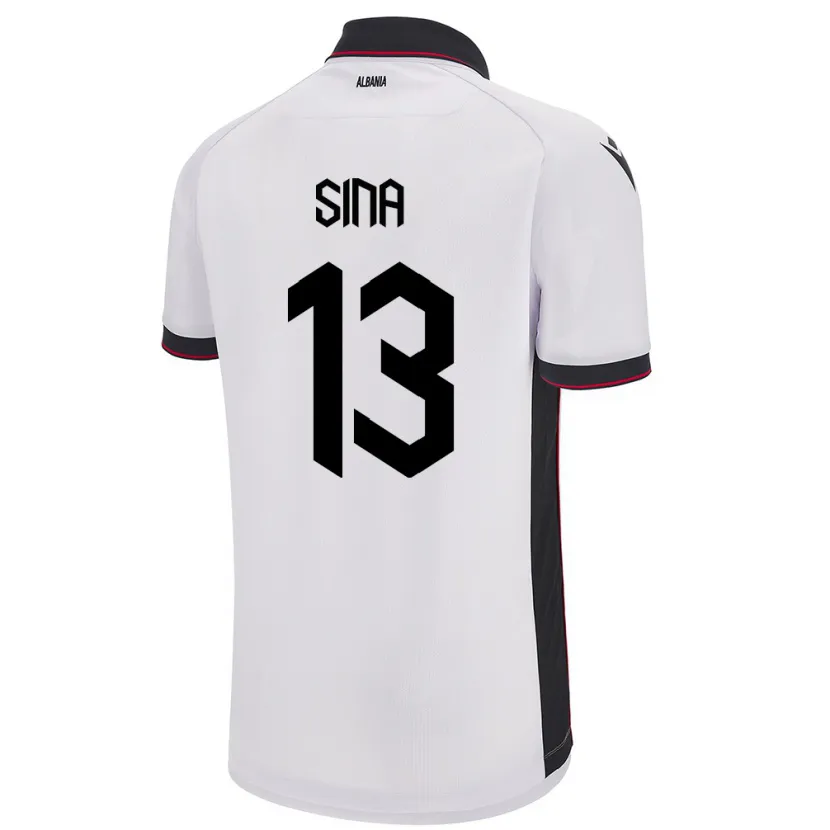 Danxen Kinder Albanien Samuele Sina #13 Weiß Auswärtstrikot Trikot 24-26 T-Shirt