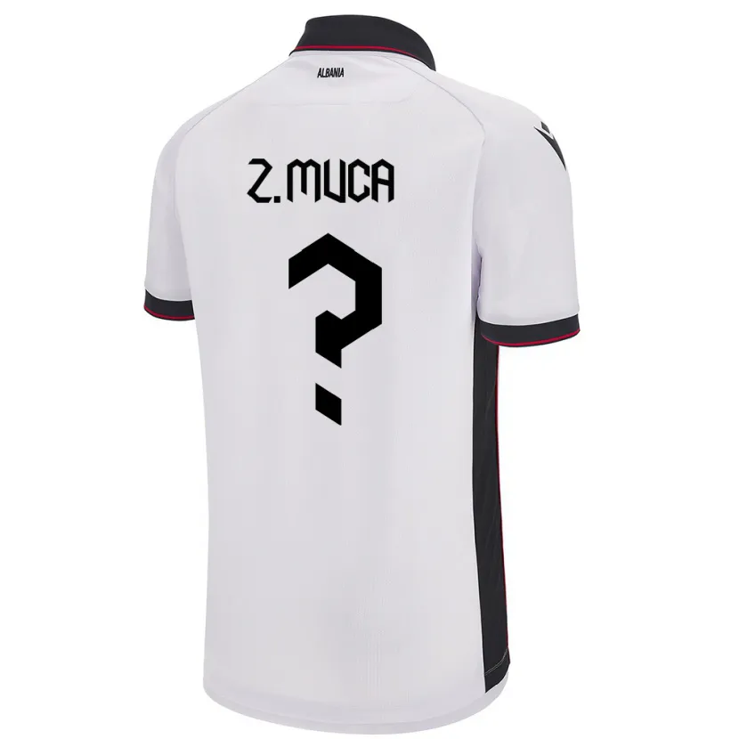 Danxen Kinder Albanien Zylyf Muça #0 Weiß Auswärtstrikot Trikot 24-26 T-Shirt