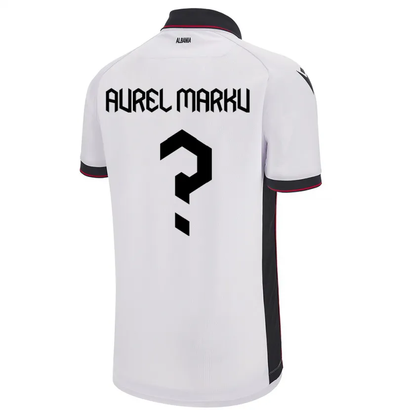 Danxen Kinder Albanien Aurel Marku #0 Weiß Auswärtstrikot Trikot 24-26 T-Shirt