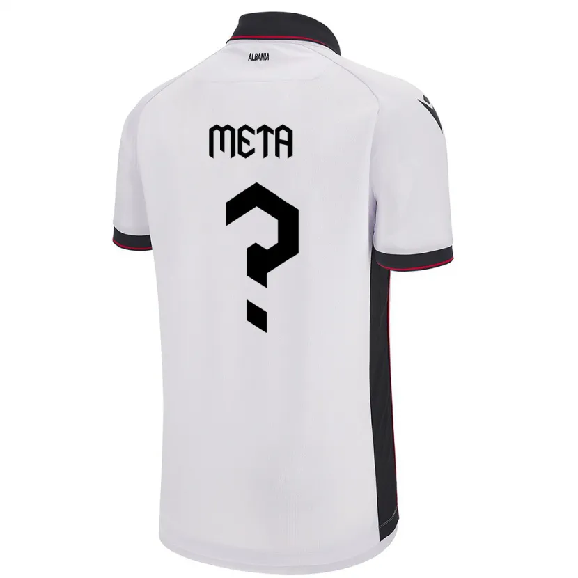 Danxen Kinder Albanien Ermal Meta #0 Weiß Auswärtstrikot Trikot 24-26 T-Shirt