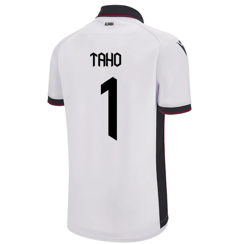 Danxen Kinder Albanien Alain Taho #1 Weiß Auswärtstrikot Trikot 24-26 T-Shirt