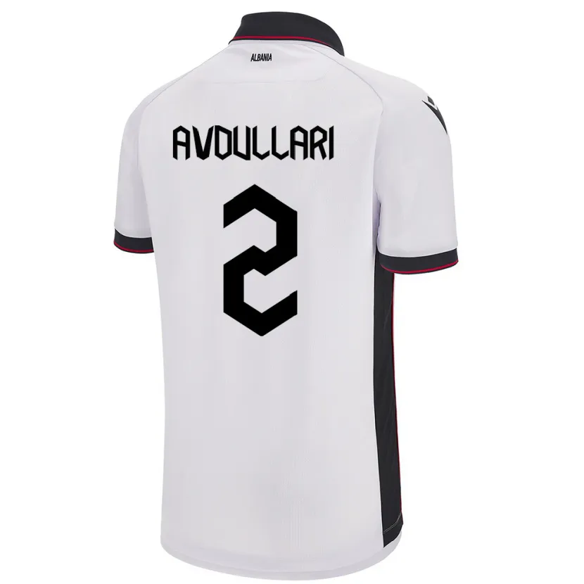 Danxen Kinder Albanien Davide Avdullari #2 Weiß Auswärtstrikot Trikot 24-26 T-Shirt