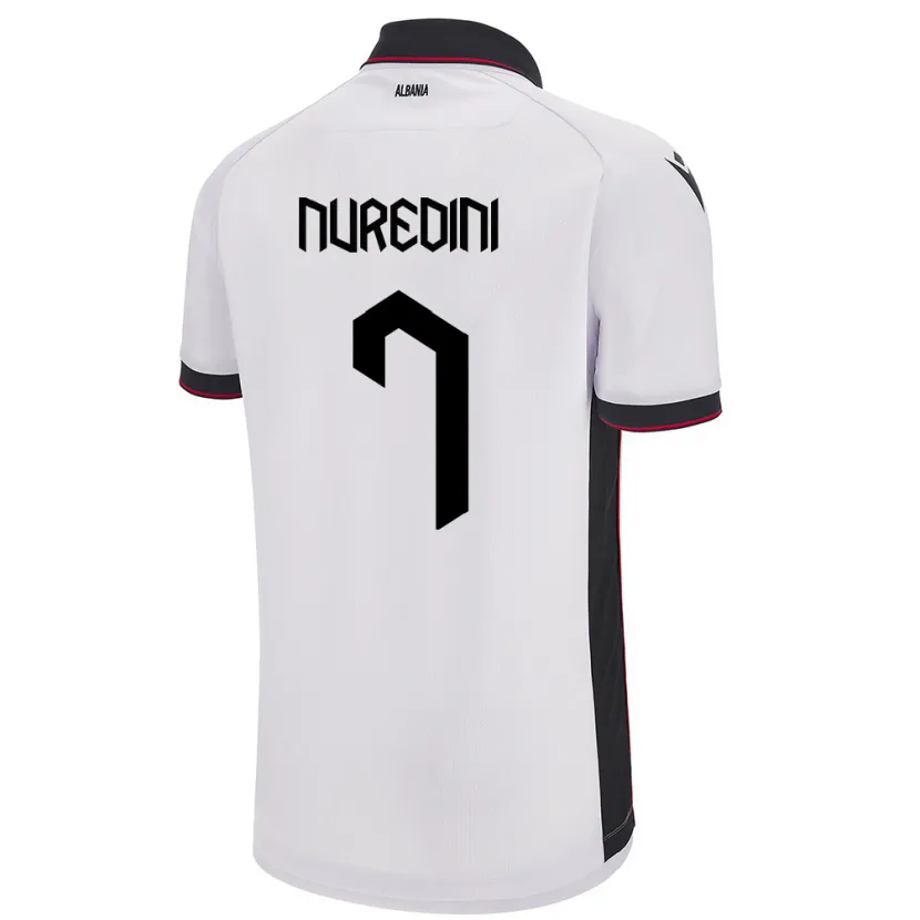 Danxen Kinder Albanien Joi Nuredini #7 Weiß Auswärtstrikot Trikot 24-26 T-Shirt