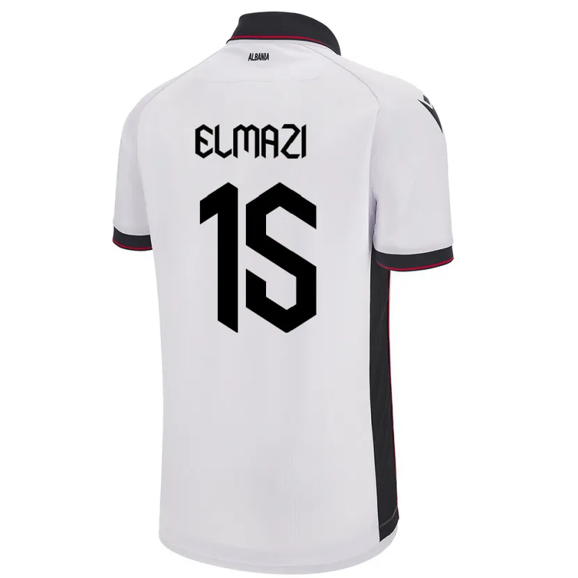 Danxen Kinder Albanien Enea Elmazi #15 Weiß Auswärtstrikot Trikot 24-26 T-Shirt