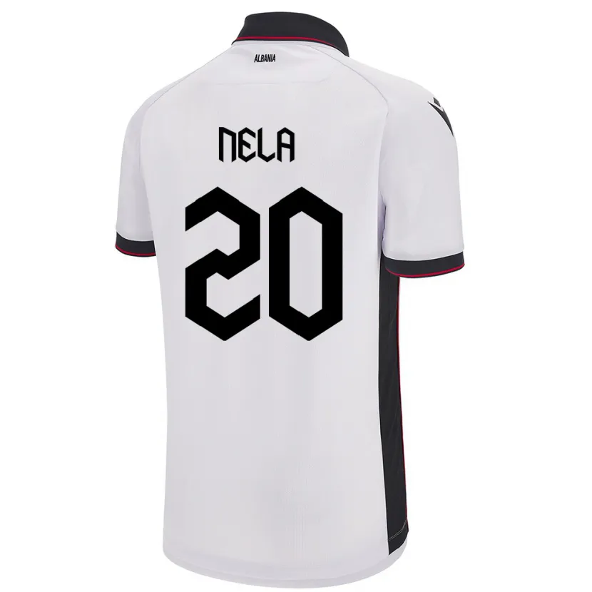 Danxen Kinder Albanien Rinaldo Nela #20 Weiß Auswärtstrikot Trikot 24-26 T-Shirt