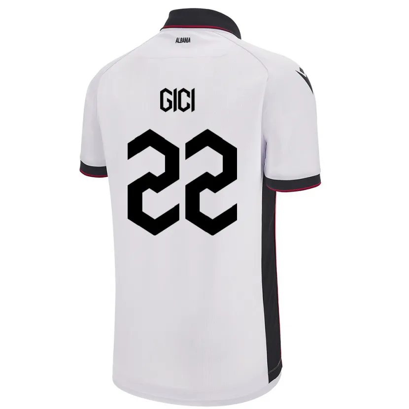 Danxen Kinder Albanien Matias Gici #22 Weiß Auswärtstrikot Trikot 24-26 T-Shirt