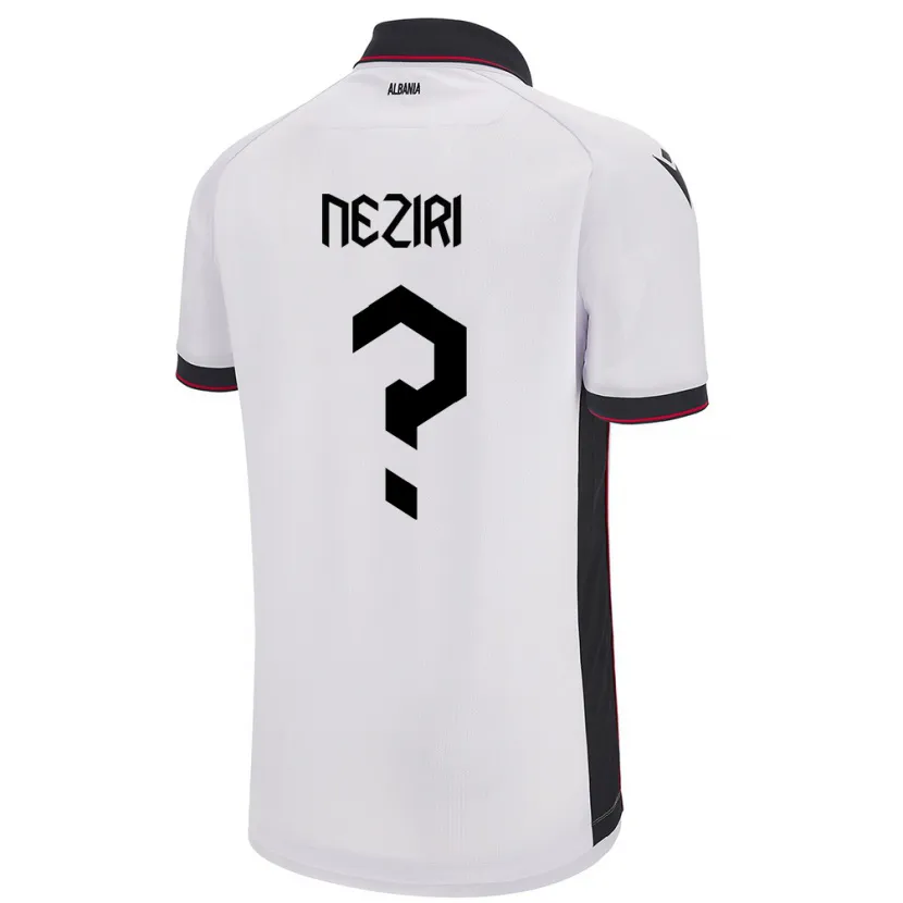Danxen Kinder Albanien Rayan Neziri #0 Weiß Auswärtstrikot Trikot 24-26 T-Shirt