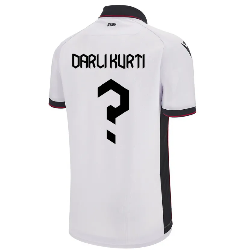 Danxen Kinder Albanien Darli Kurti #0 Weiß Auswärtstrikot Trikot 24-26 T-Shirt