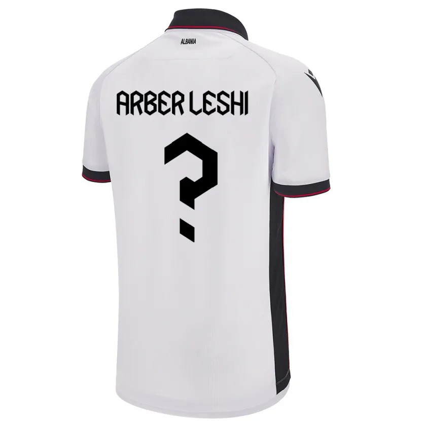 Danxen Kinder Albanien Arber Leshi #0 Weiß Auswärtstrikot Trikot 24-26 T-Shirt