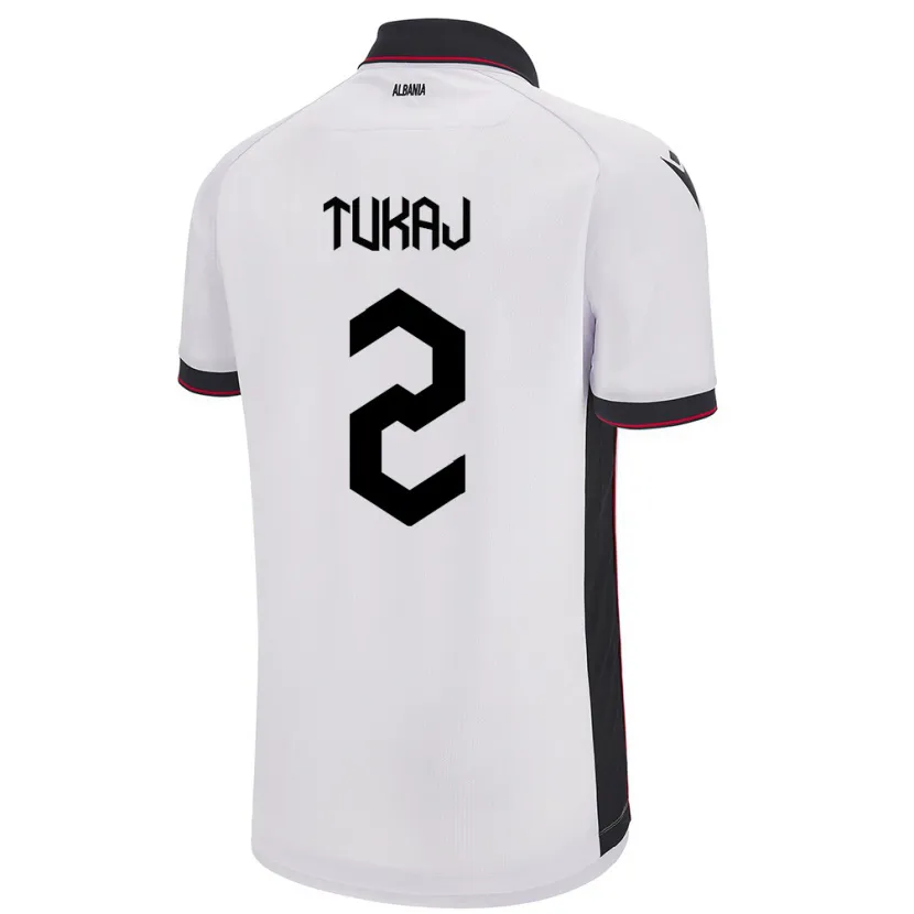 Danxen Kinder Albanien Armera Tukaj #2 Weiß Auswärtstrikot Trikot 24-26 T-Shirt