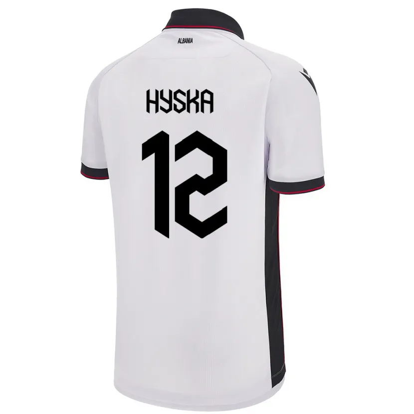 Danxen Kinder Albanien Antigona Hyska #12 Weiß Auswärtstrikot Trikot 24-26 T-Shirt