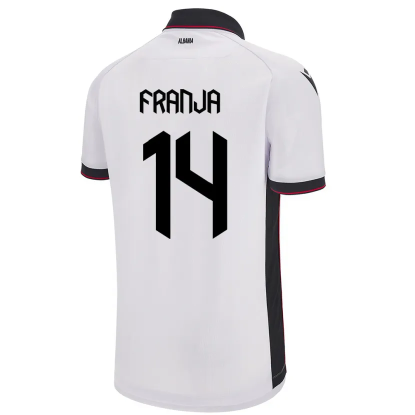 Danxen Kinder Albanien Ezmiralda Franja #14 Weiß Auswärtstrikot Trikot 24-26 T-Shirt