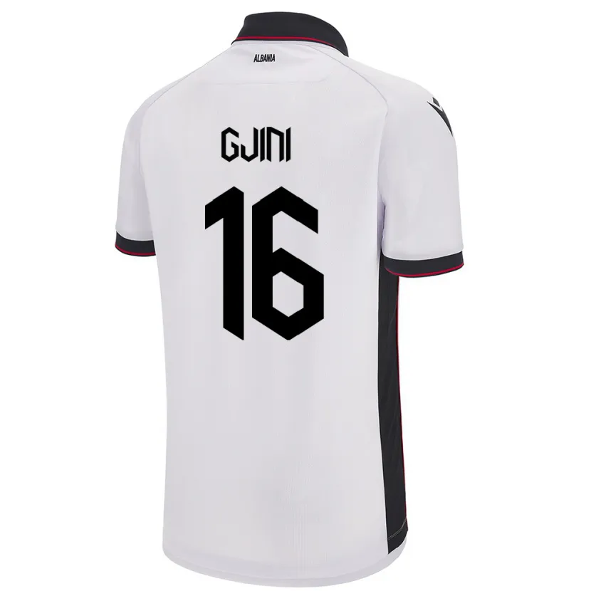 Danxen Kinder Albanien Luçije Gjini #16 Weiß Auswärtstrikot Trikot 24-26 T-Shirt