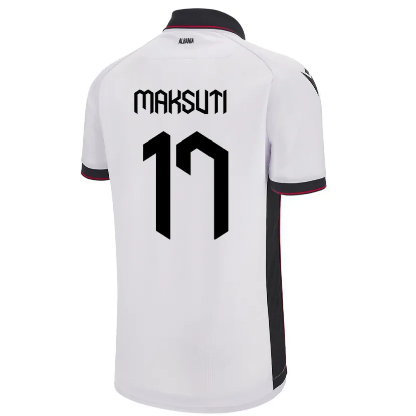Danxen Kinder Albanien Kristina Maksuti #17 Weiß Auswärtstrikot Trikot 24-26 T-Shirt