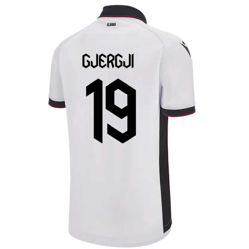 Danxen Kinder Albanien Matilda Gjergji #19 Weiß Auswärtstrikot Trikot 24-26 T-Shirt
