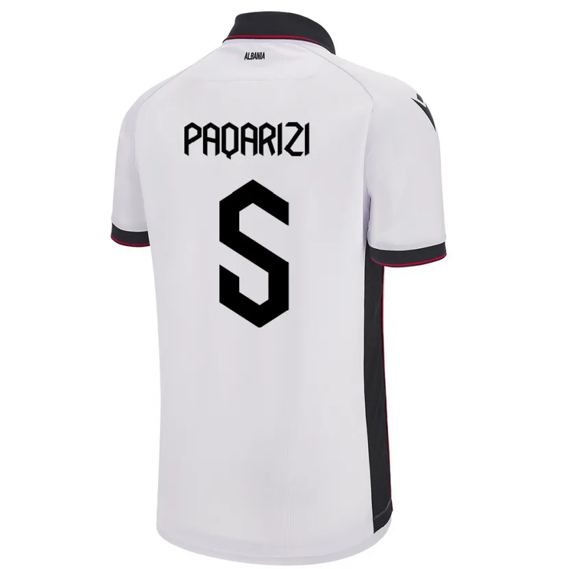 Danxen Kinder Albanien Vesa Paqarizi #5 Weiß Auswärtstrikot Trikot 24-26 T-Shirt