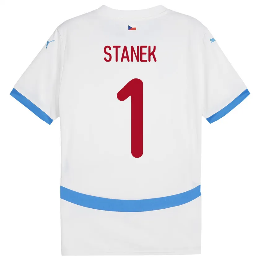 Danxen Kinder Tschechien Jindrich Stanek #1 Weiß Auswärtstrikot Trikot 24-26 T-Shirt
