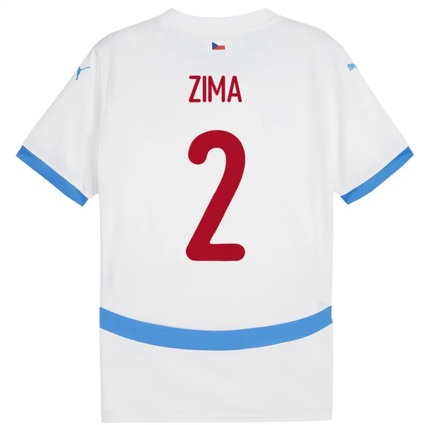 Danxen Kinder Tschechien David Zima #2 Weiß Auswärtstrikot Trikot 24-26 T-Shirt