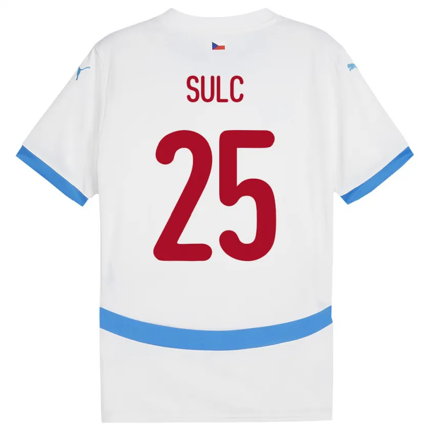 Danxen Kinder Tschechien Pavel Sulc #25 Weiß Auswärtstrikot Trikot 24-26 T-Shirt