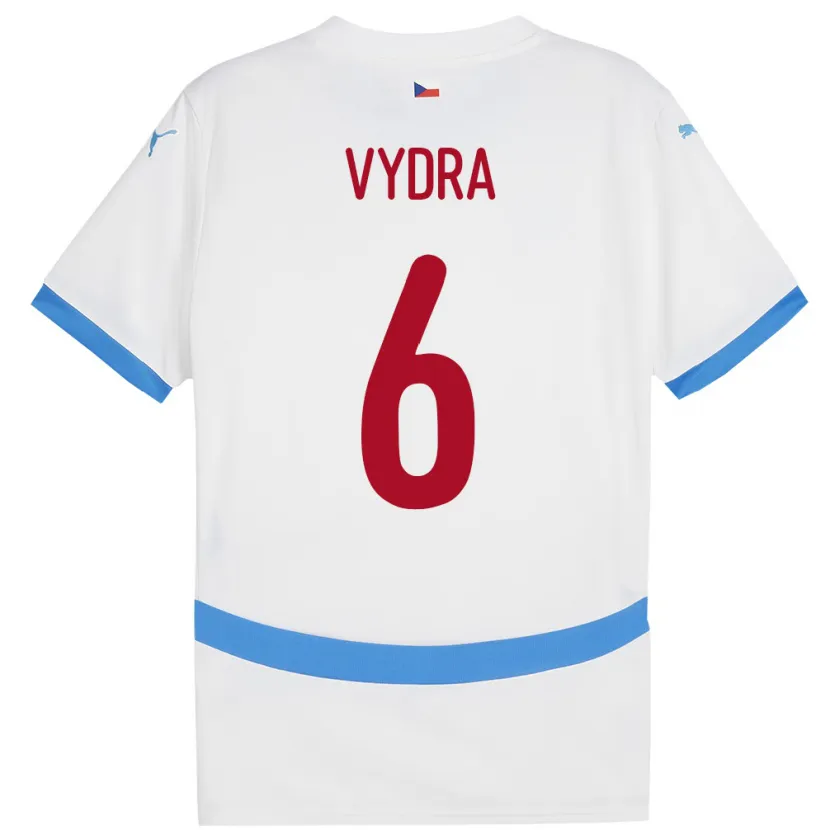 Danxen Kinder Tschechien Patrik Vydra #6 Weiß Auswärtstrikot Trikot 24-26 T-Shirt