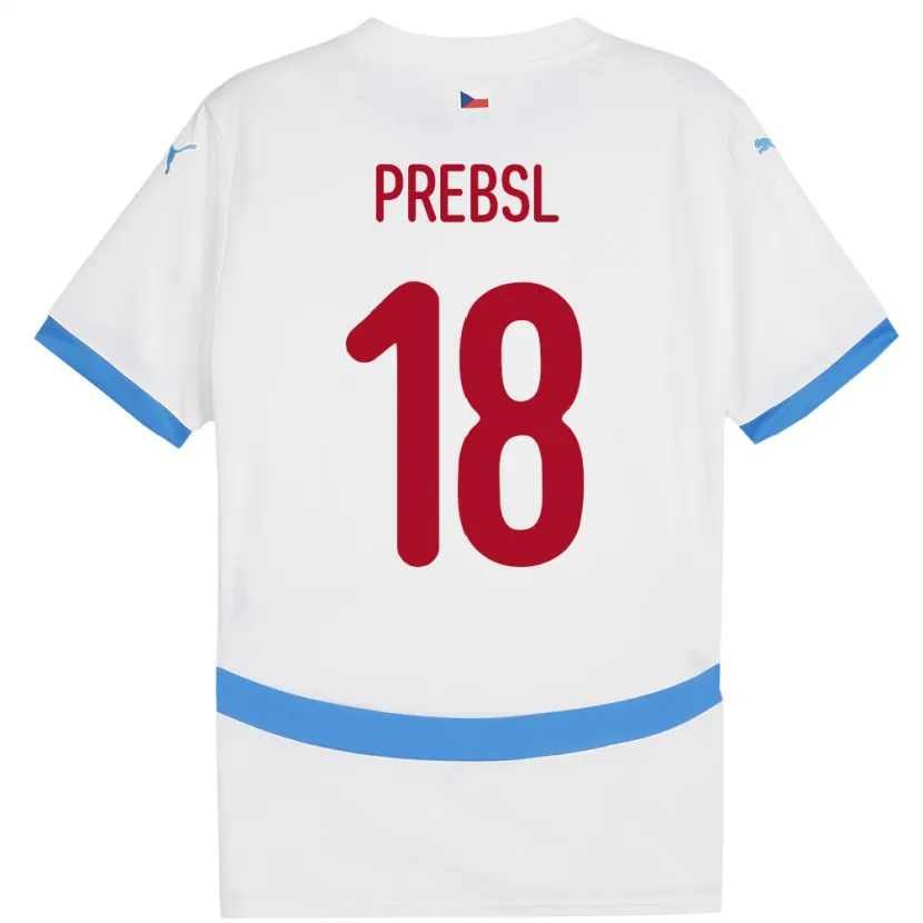 Danxen Kinder Tschechien Filip Prebsl #18 Weiß Auswärtstrikot Trikot 24-26 T-Shirt