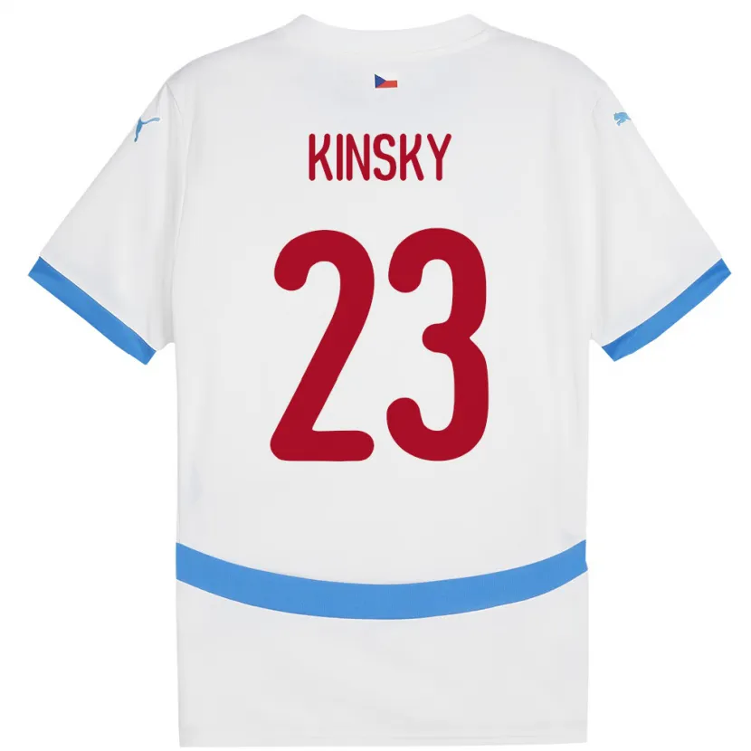 Danxen Kinder Tschechien Antonin Kinsky #23 Weiß Auswärtstrikot Trikot 24-26 T-Shirt