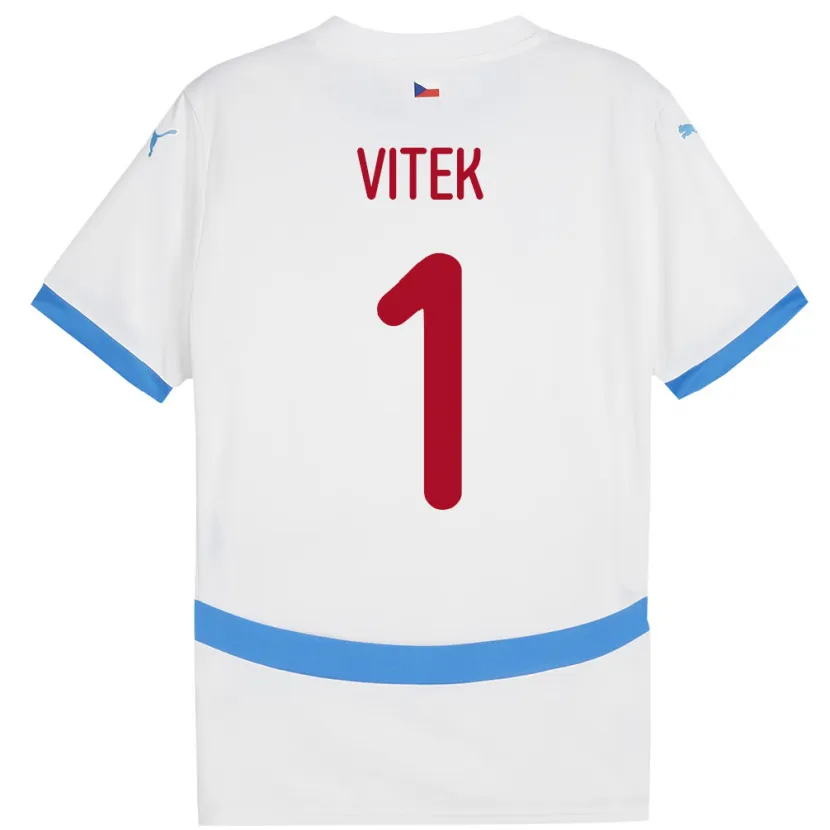 Danxen Kinder Tschechien Radek Vitek #1 Weiß Auswärtstrikot Trikot 24-26 T-Shirt