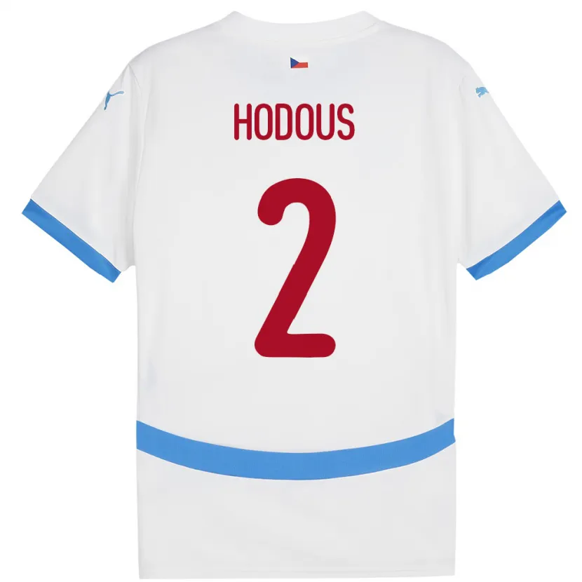Danxen Kinder Tschechien Petr Hodous #2 Weiß Auswärtstrikot Trikot 24-26 T-Shirt