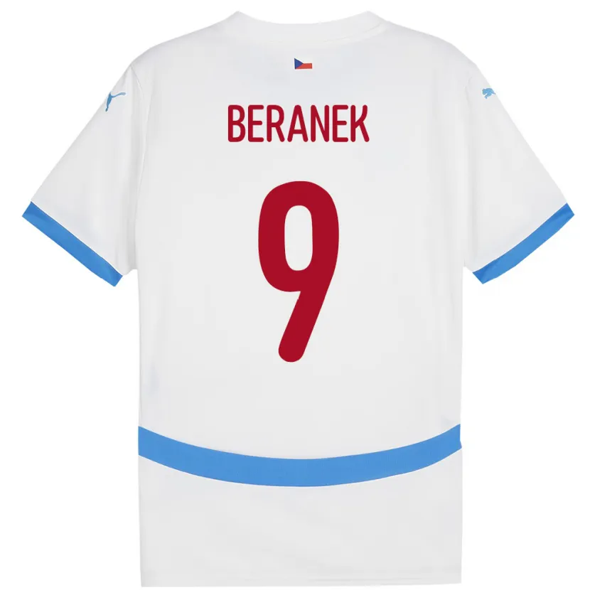 Danxen Kinder Tschechien Marek Beranek #9 Weiß Auswärtstrikot Trikot 24-26 T-Shirt
